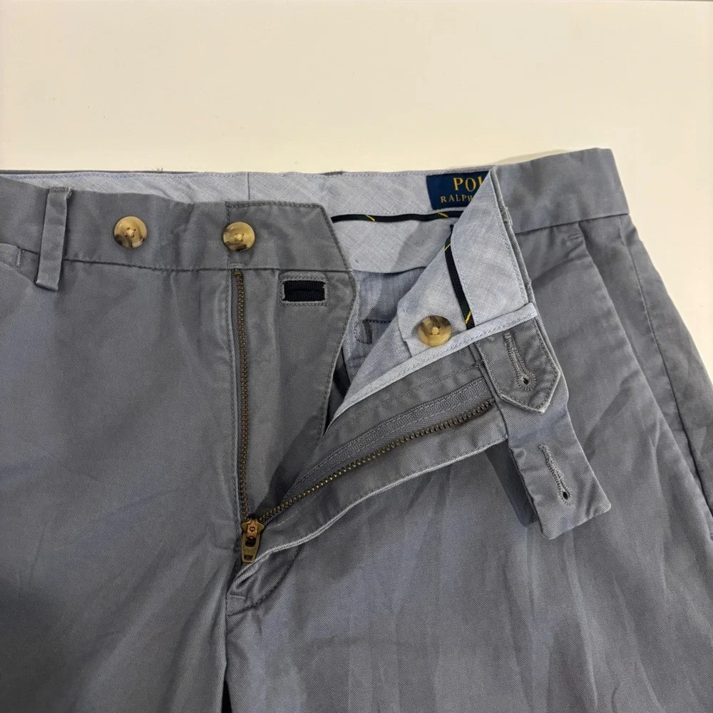 Polo Ralph Lauren Straight Fit Chino Pants Mens 32x29 Gray Stretch Cotton Blend